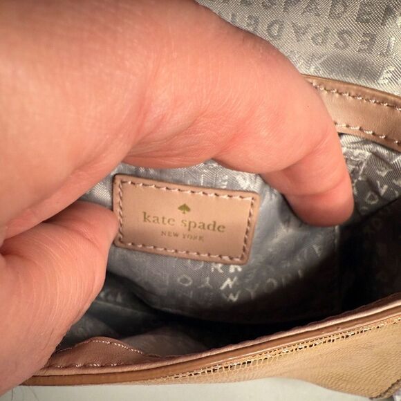 Kate Spade Gold Leather Montford Park Exotic w/Bow Crossbody Handbag $195 -NWD - Picture 12 of 16